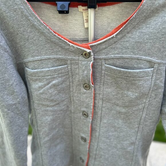 Sundance Womens Cardigan Sweater Grey Size L Button Detail - Picture 8 of 16